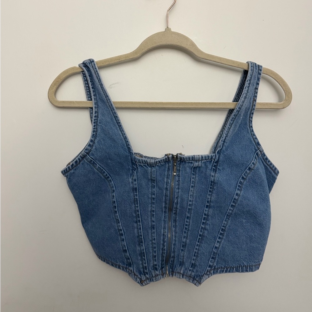 Blue Denim Corset Top